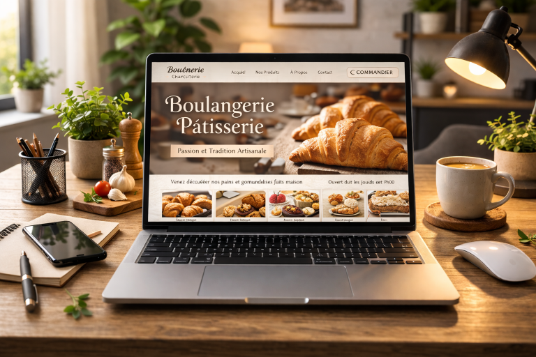 Bureau avec site de boulangerie patisserie