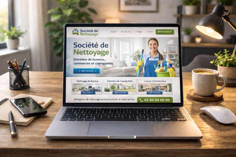 Bureau avec site de nettoyage