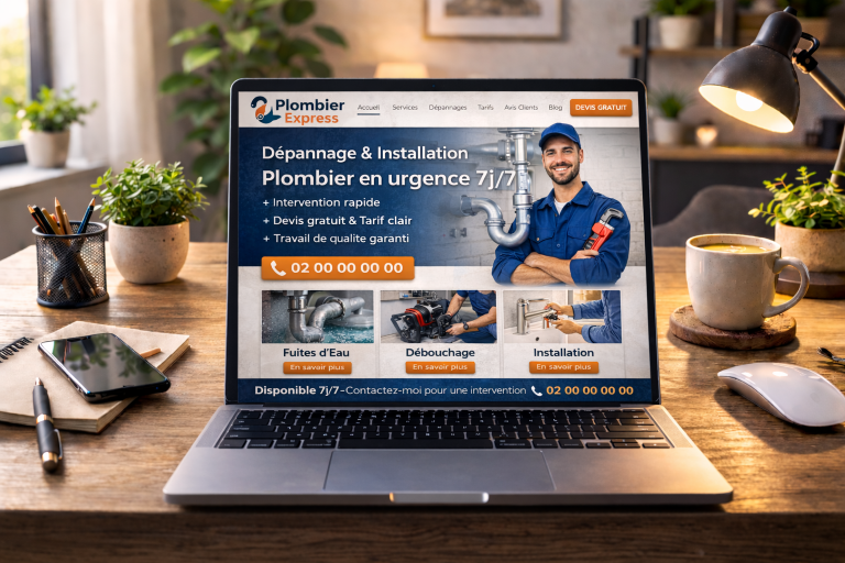 Bureau avec site plombier